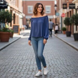 222 - 🌻 Peasant Blouse in Cobalt Blue